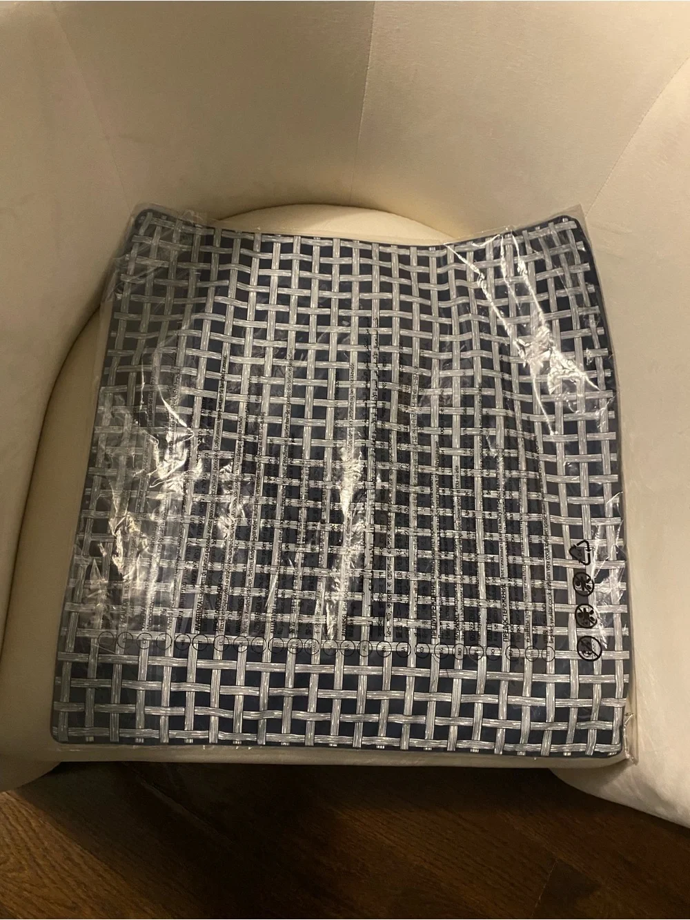 Ralph Lauren Navy Grid Decorative Pillow Sham